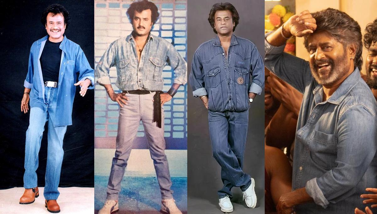 A few of Rajinikanth’s denim outfits over the years A few of Rajinikanth’s denim outfits over the years