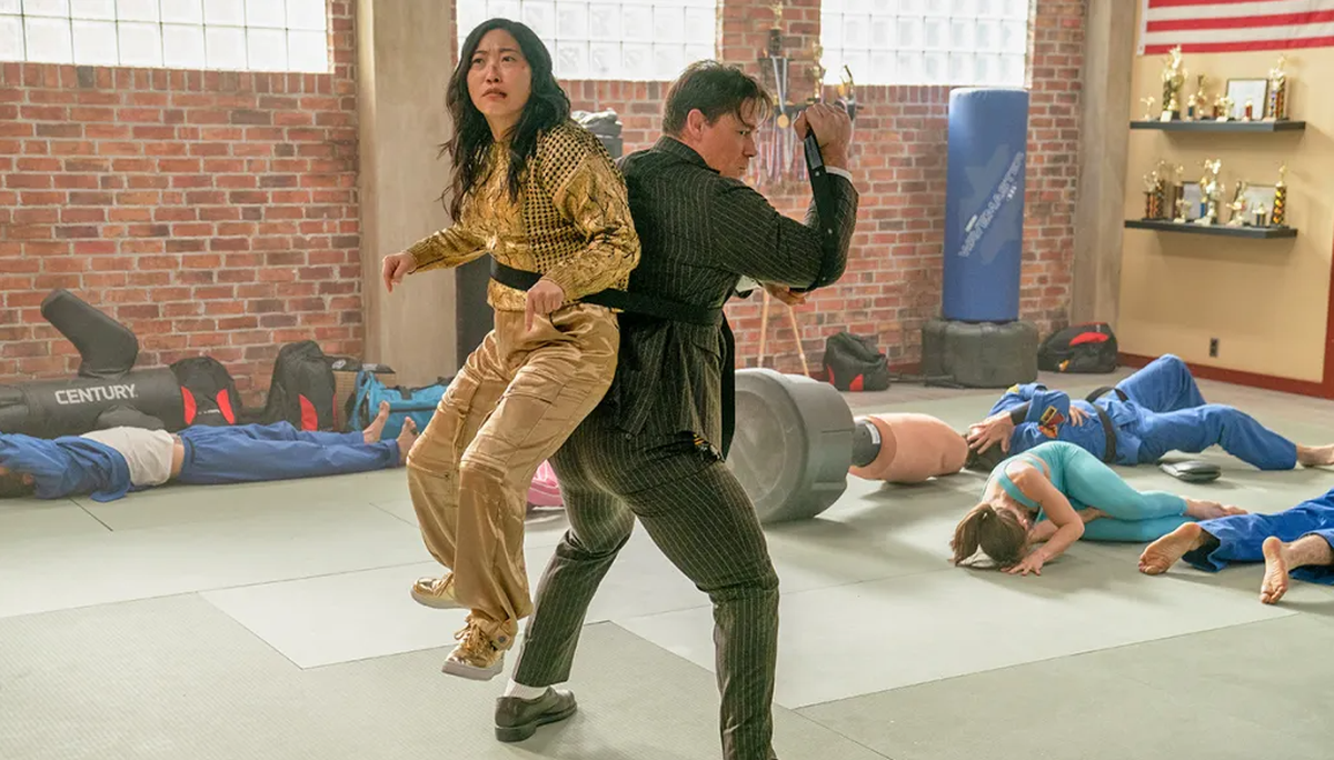 Joh Cena and Awkwafina in a still from ‘Jackpot!’