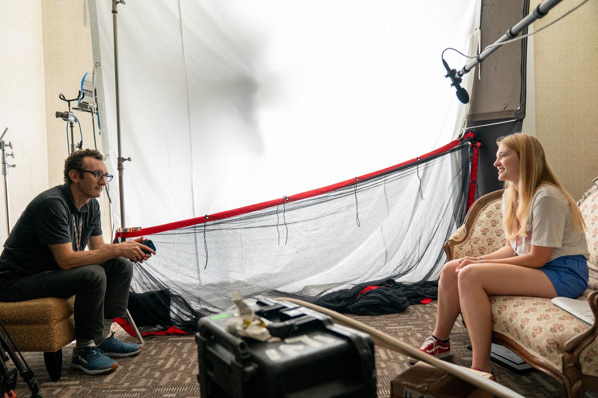 Director and producer Jesse Moss and Emily Worthmore behind-the-scenes of “Girls State”