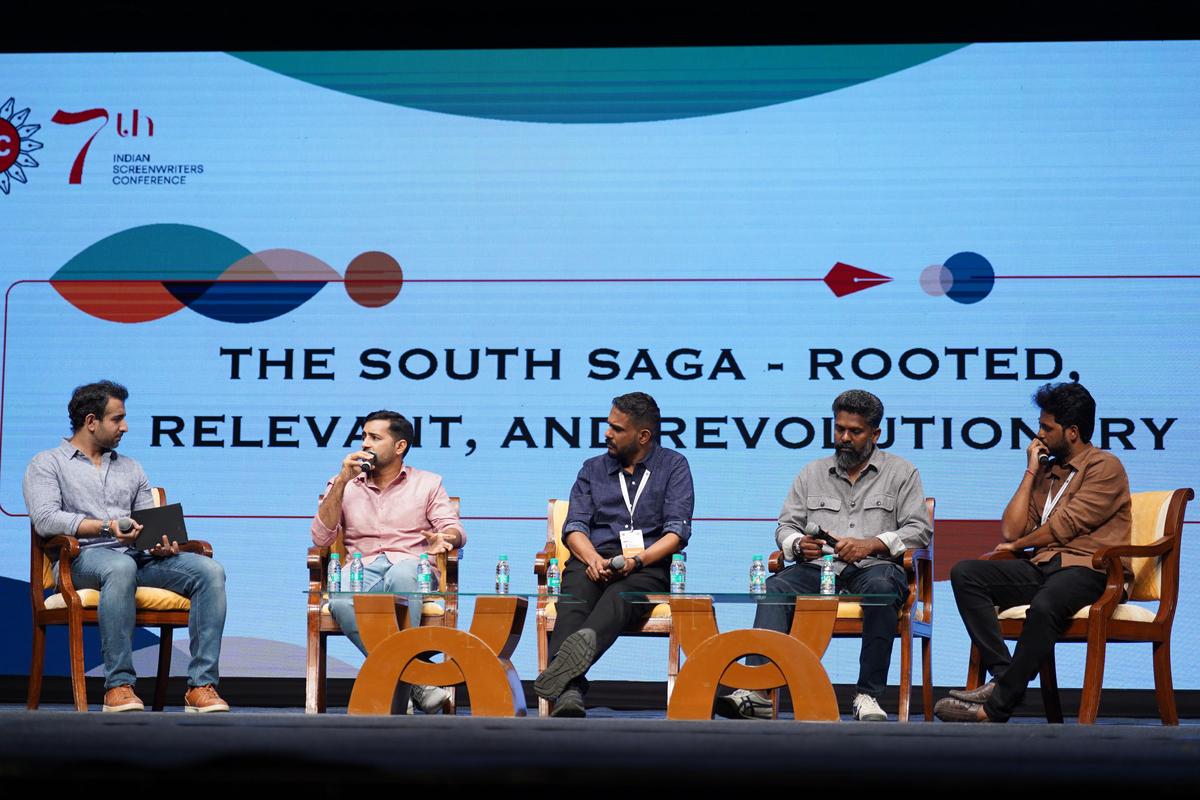 Suchin Mehrotra, Christo Tomy, Hemanth M Rao, C Prem Kumar, and Vivek Athreya from ‘The South Saga - Rooted, Relevant, and Revolutionary’ at the 7th edition of the Indian Screenwriters Conference (ISC)