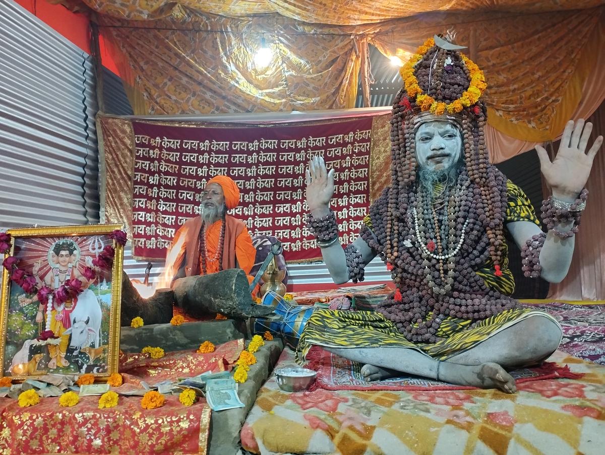 A sadhu at the Kumbh Mela, Prayagraj