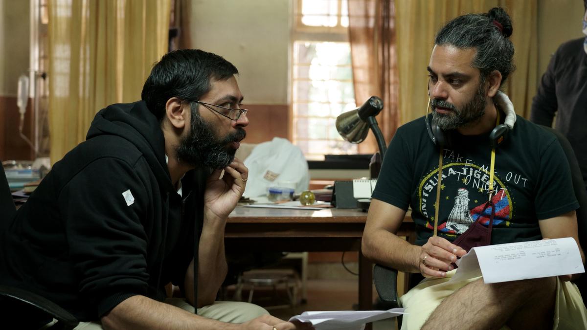 Kanu Behl and cinematographer Siddharth Diwan on the sets of ‘Despatch’