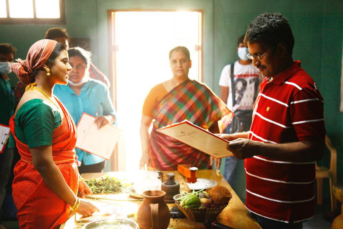 Aishwarya Rajesh on the sets of 'The Great Indian Kitchen'