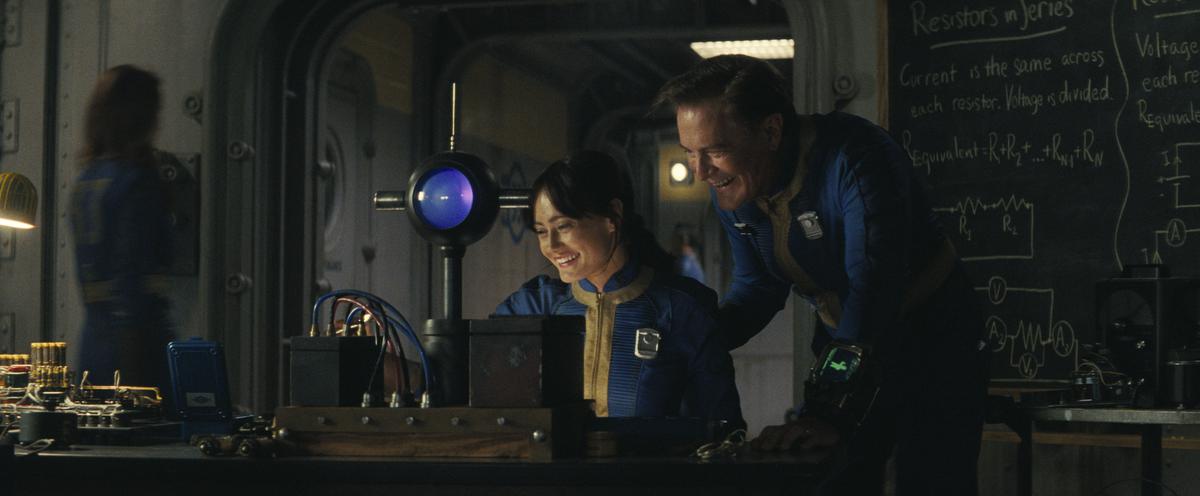 Ella Purnell as Lucy and Kyle MacLachlan as Hank in a still from ‘Fallout”