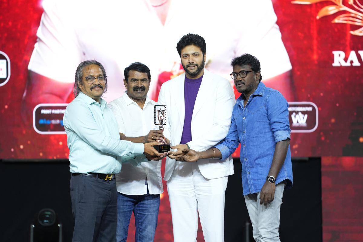 Ravi Mohan bagging the ‘Star of the Decade’ award at the first edition of the Touring Talkies Frame and Fame Awards on January 25, 2026