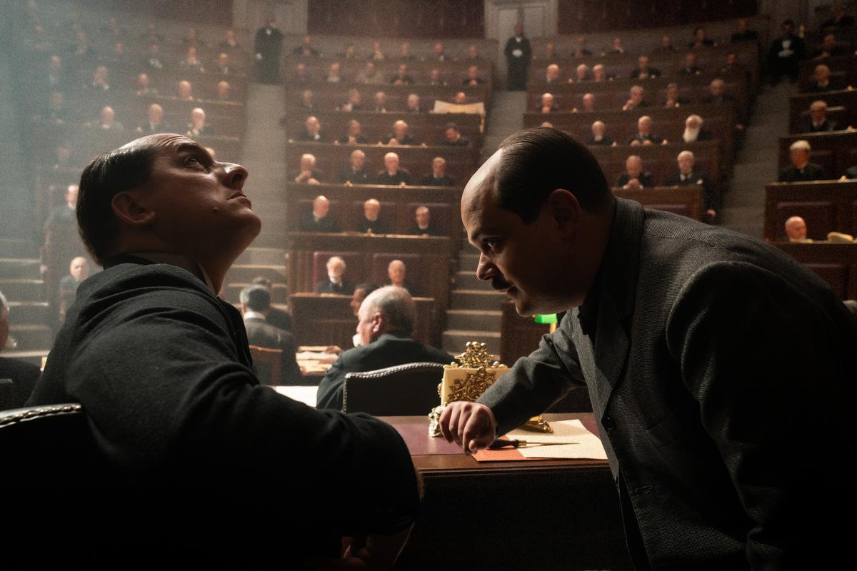 Luca Marinelli and Francesco Russo in a still from ‘Mussolini: Son of the Century’ Luca Marinelli and Francesco Russo in a still from ‘Mussolini: Son of the Century’