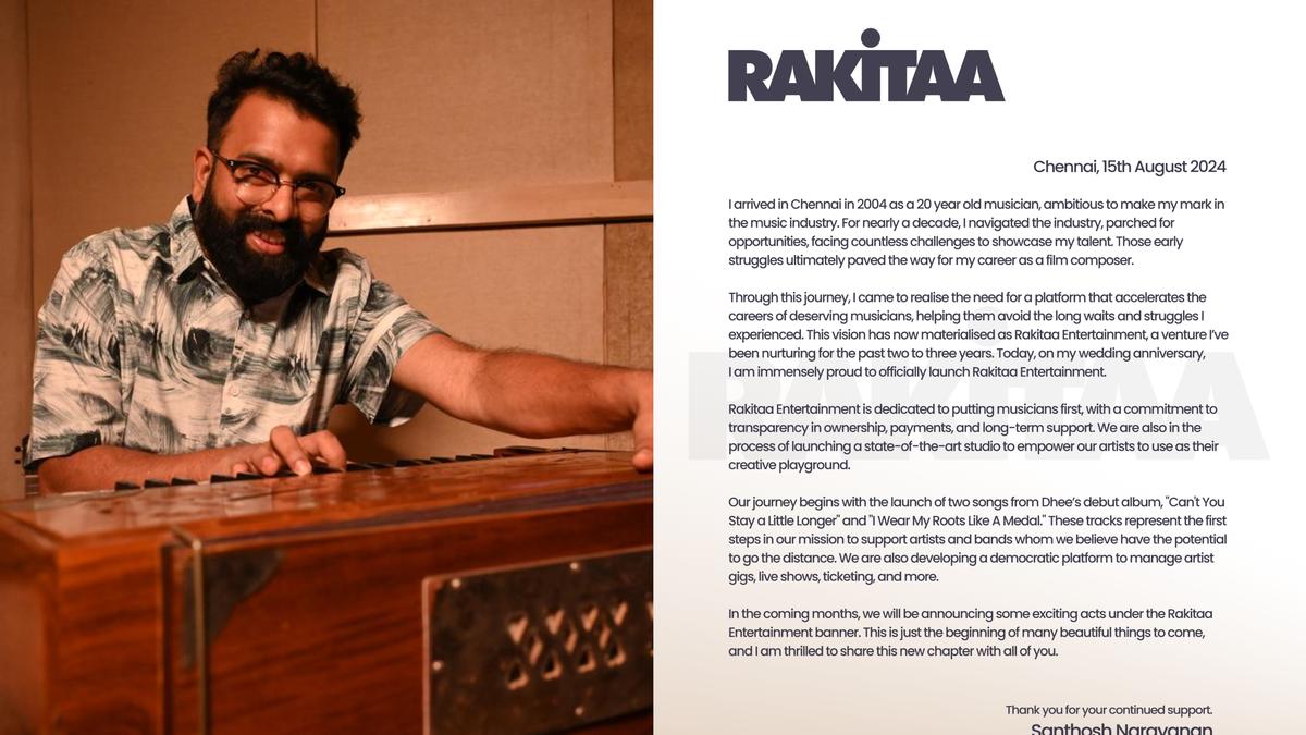 ‘Rakitaa Entertainment’: Santhosh Narayanan launches music label to support emerging musicians