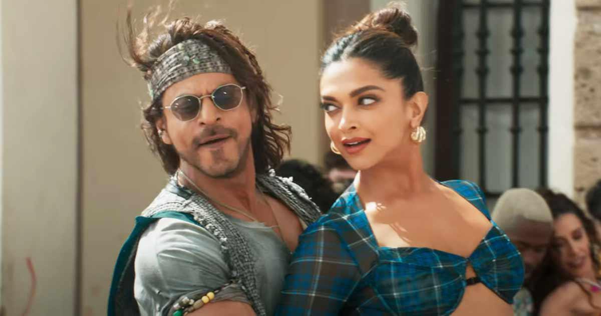 SRK and Deepika Padukone in a still from the film.