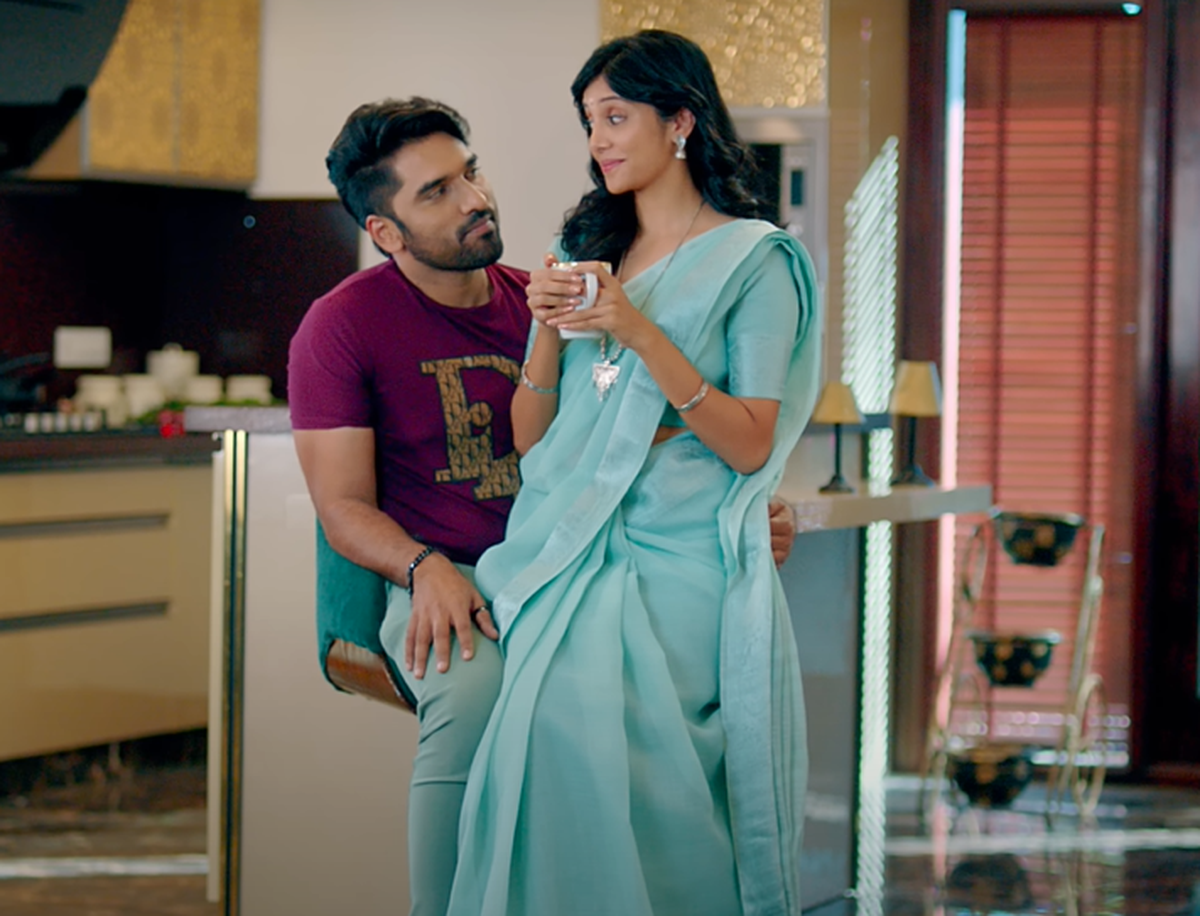 Aniissh Tejeshwar and Milana Nagaraj in ‘Aaram Aravindaswamy’.