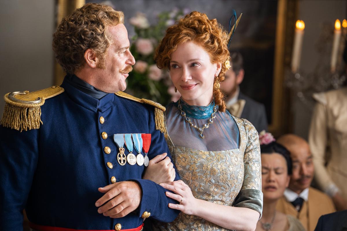 Adam James and Christina Hendricks in a still from the show