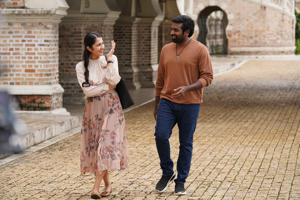 Rukmini Vasant and Vijay Sethupathi still from 'Ace'
