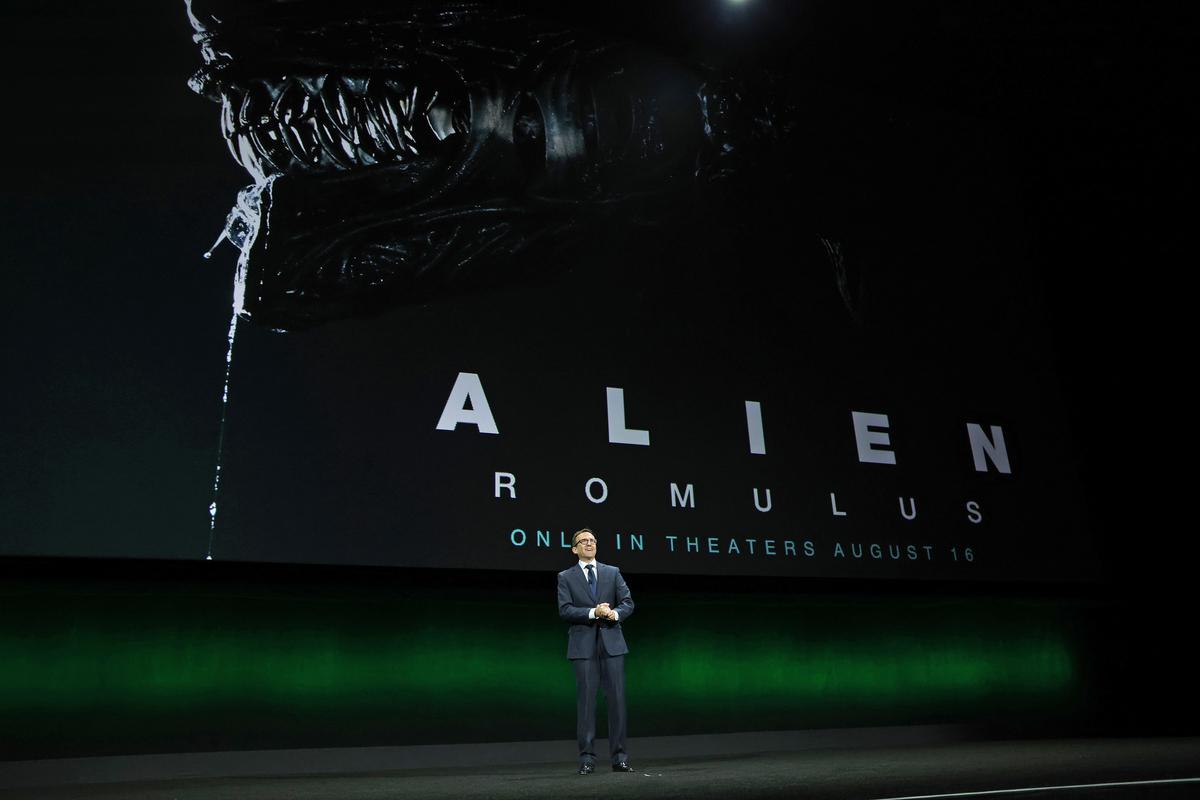 Tony Chambers, EVP, Head of Theatrical Distribution speaks onstage during the Walt Disney Studios presentation at Cinemacon in Las Vegas, Nevada on April 11, 2024