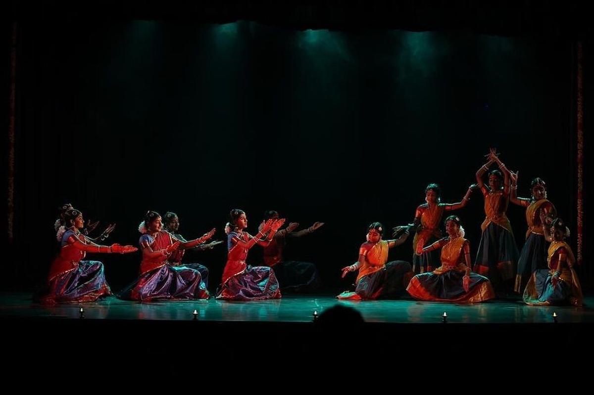 Sridevi Nrithyalaya’s Aadi Aasarippu performed at Bharatiya Vidya Bhavan’s Aadi Natya Samarpanam.