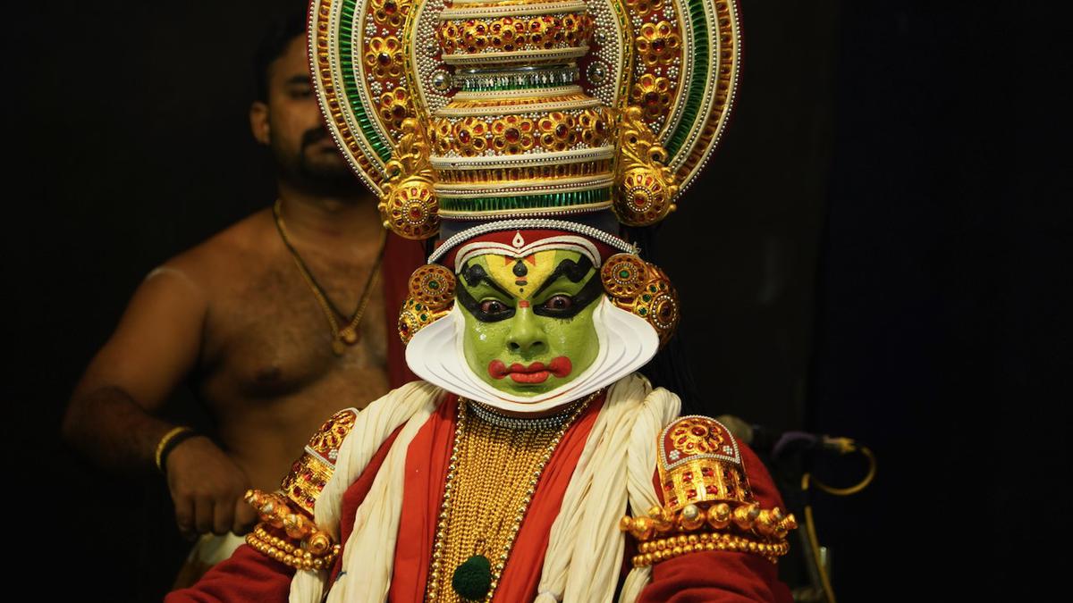 Young Kathakali artistes get into a creative mode