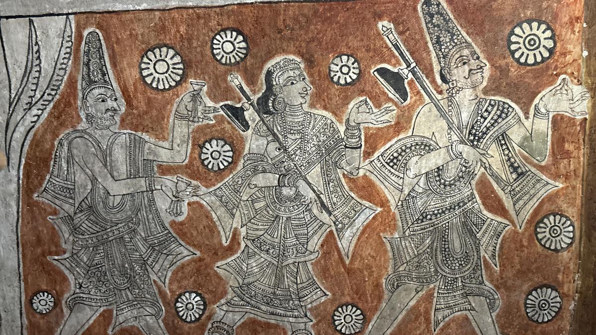 A mural in Tiruppudaimarudhur celebrates saint-composer Annamacharya, his son and wife