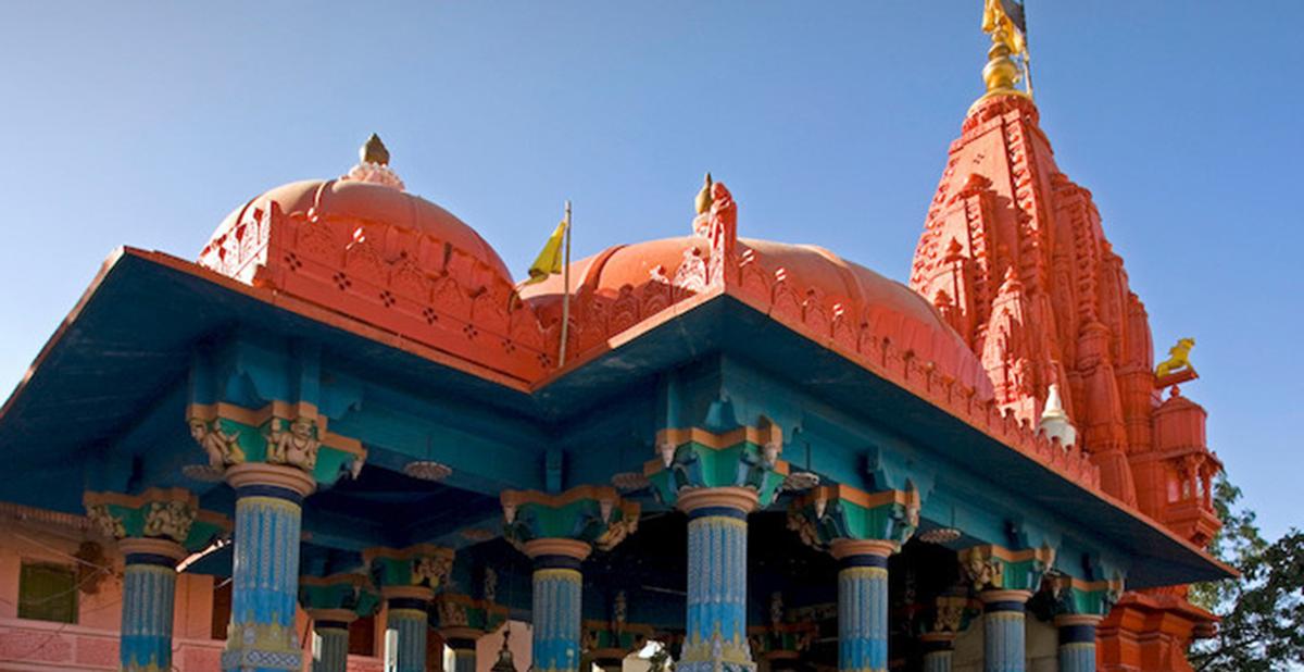 A view of Brahma temple in Pushkar, Rajasthan.