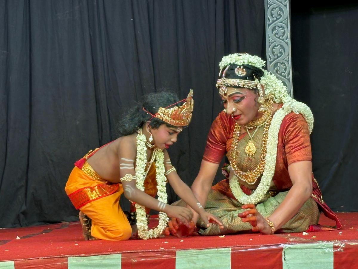 From the play Harischandra staged at Melattur Bhagavata Mela mahostsavam.