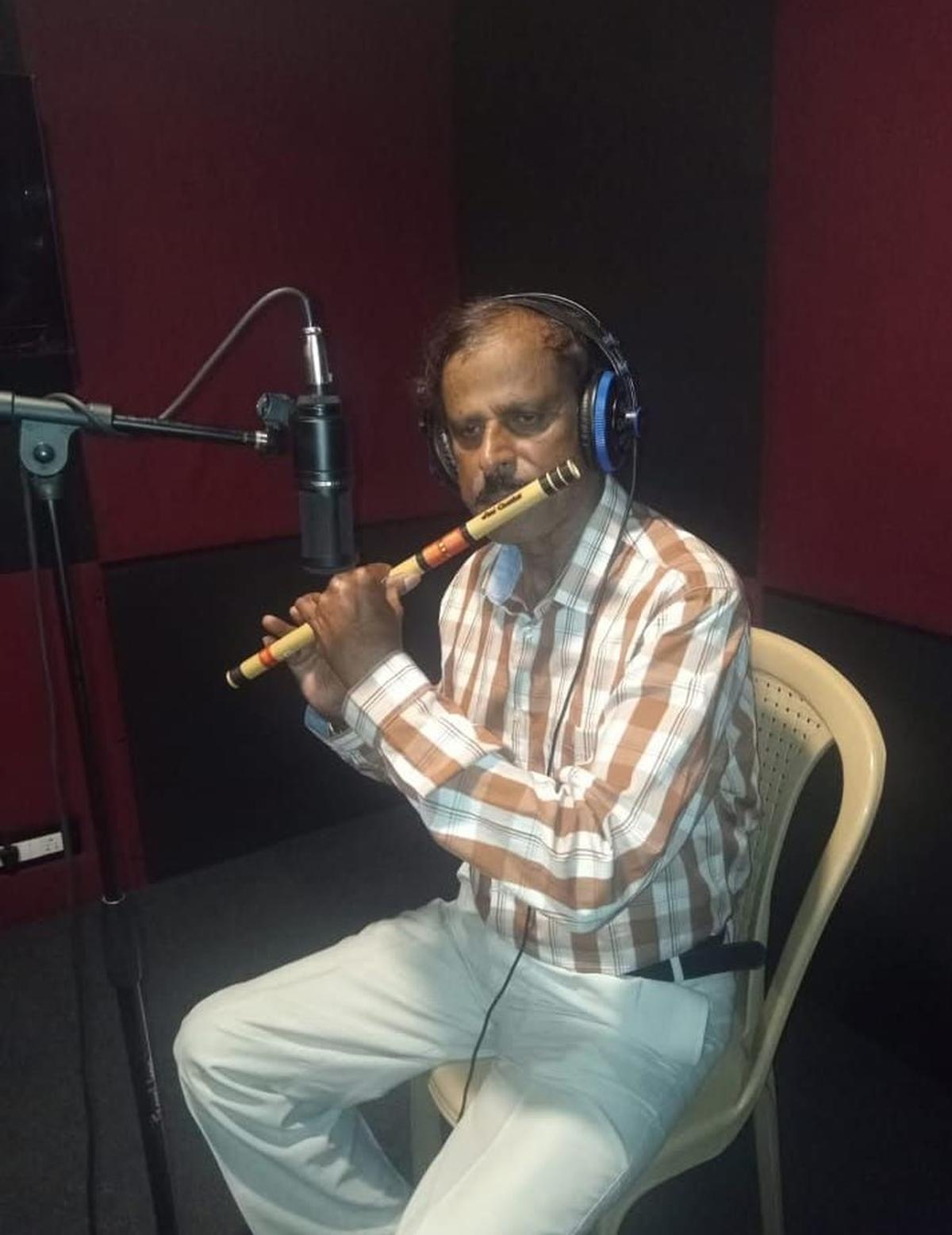 75-year-old flautist Raghu has been in the light music field since 1972.