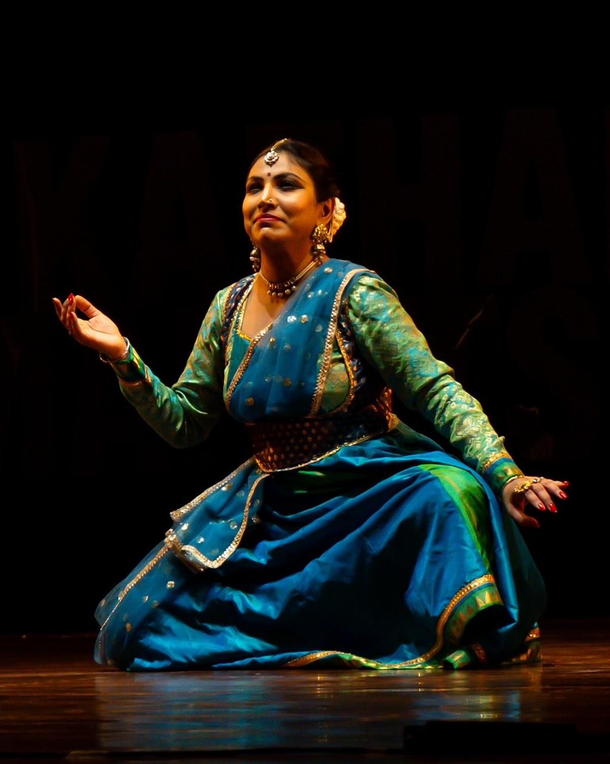 Sangeeta Chatterjee performing at this year’s Kathak Mahotsav in Delhi.