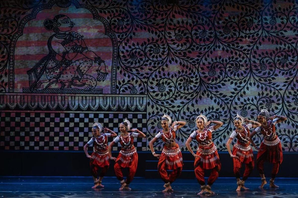 Pattachitra paintings from Odisha were used as video projections to enhance the appeal of the production. Pattachitra paintings from Odisha were used as video projections to enhance the appeal of the production.