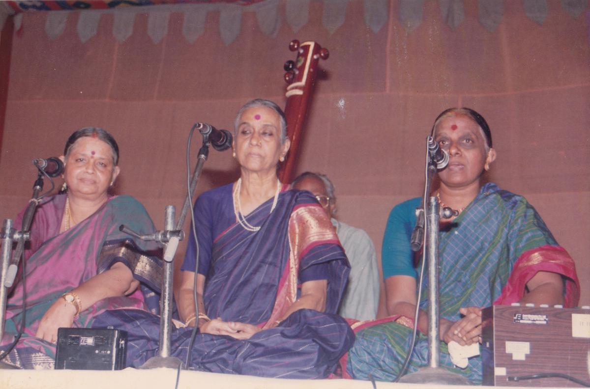 Suguna Varadachari with Suguna Purushothaman and Mani Krishnaswami.