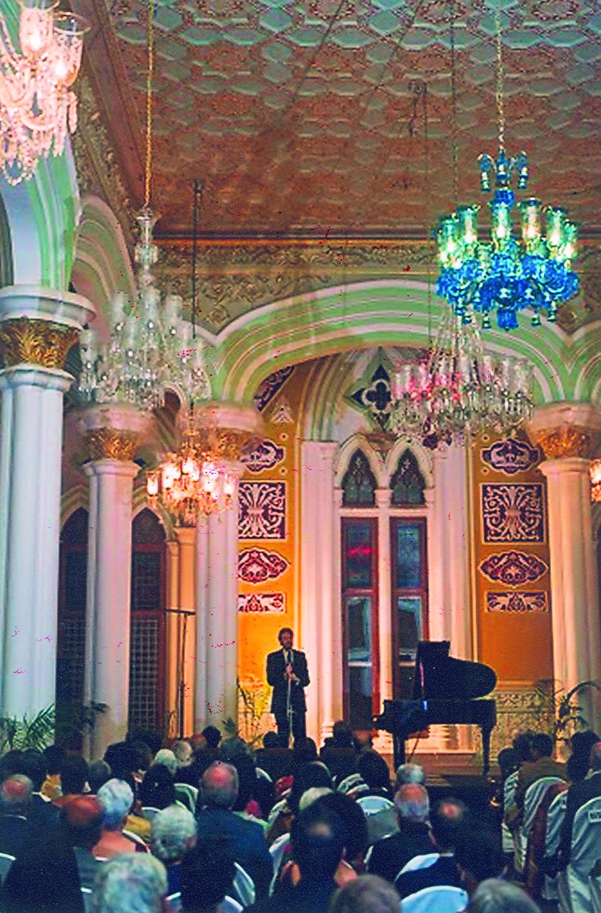 Canadian pianist Paul Stewart performing for IMAS 35th anniversary at the Durbar Hall in Bangalore palace. He played Nicolai Medtner’s compositions as a tribute to the late Jayachamarajendra Wadiyar of Mysore in 2010. 