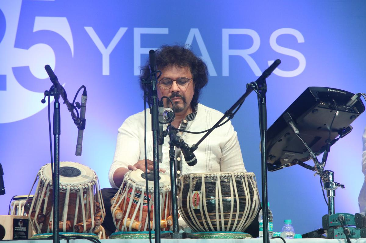 Bickram Ghosh performing at the 25th year celebration of HCL Concerts.