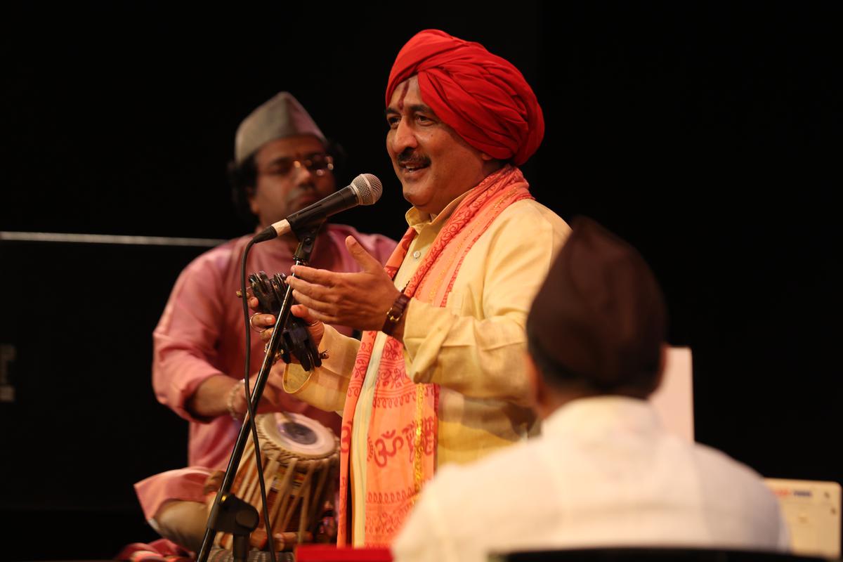 Charudutt Aphle performing at NCPA’s seminar ‘Aspect of Bhakti in Indian Music Traditions’ held at NCPA’s Experimental Theatre in 2023.