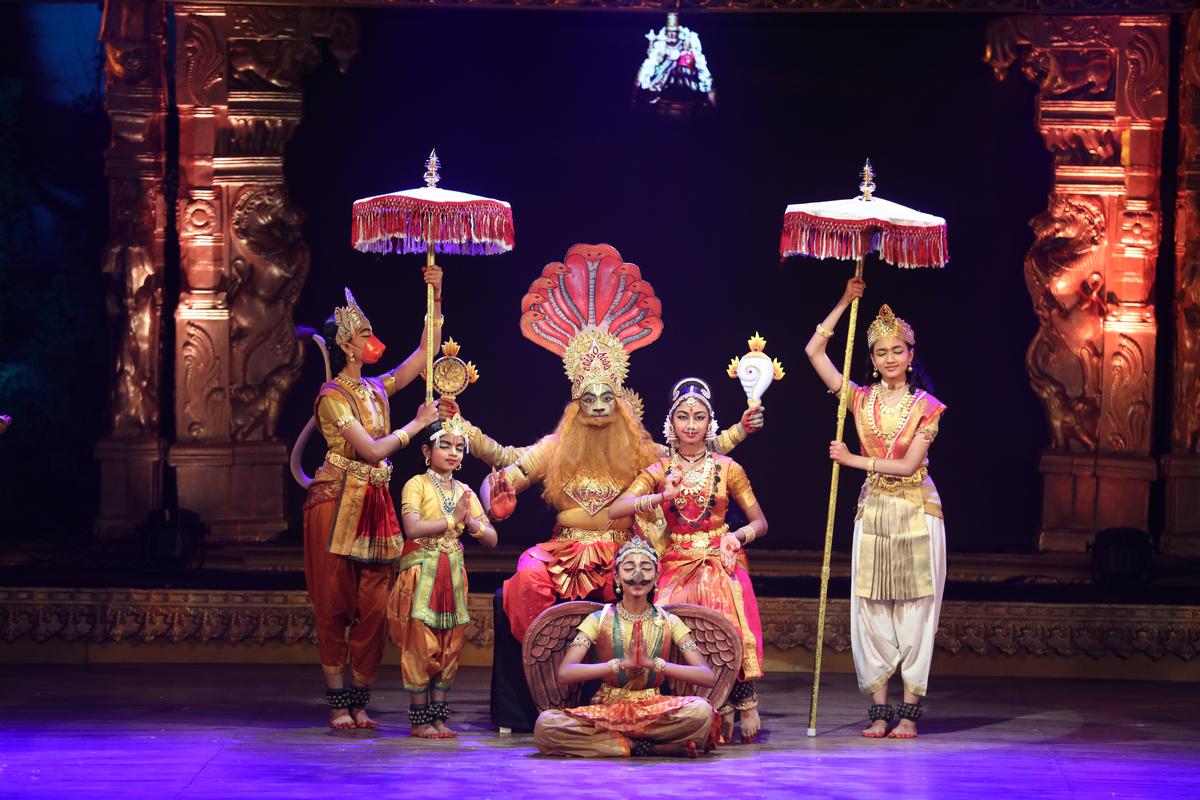 From the thematic production, “Nava Narasimha’, staged at Narada Gaba Sabha, 2022.