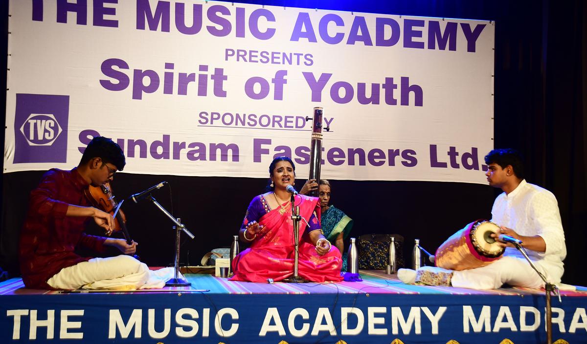 Atchayaharini accompanied by Adithya Anil (violin) and Arvind Raman (mridangam).