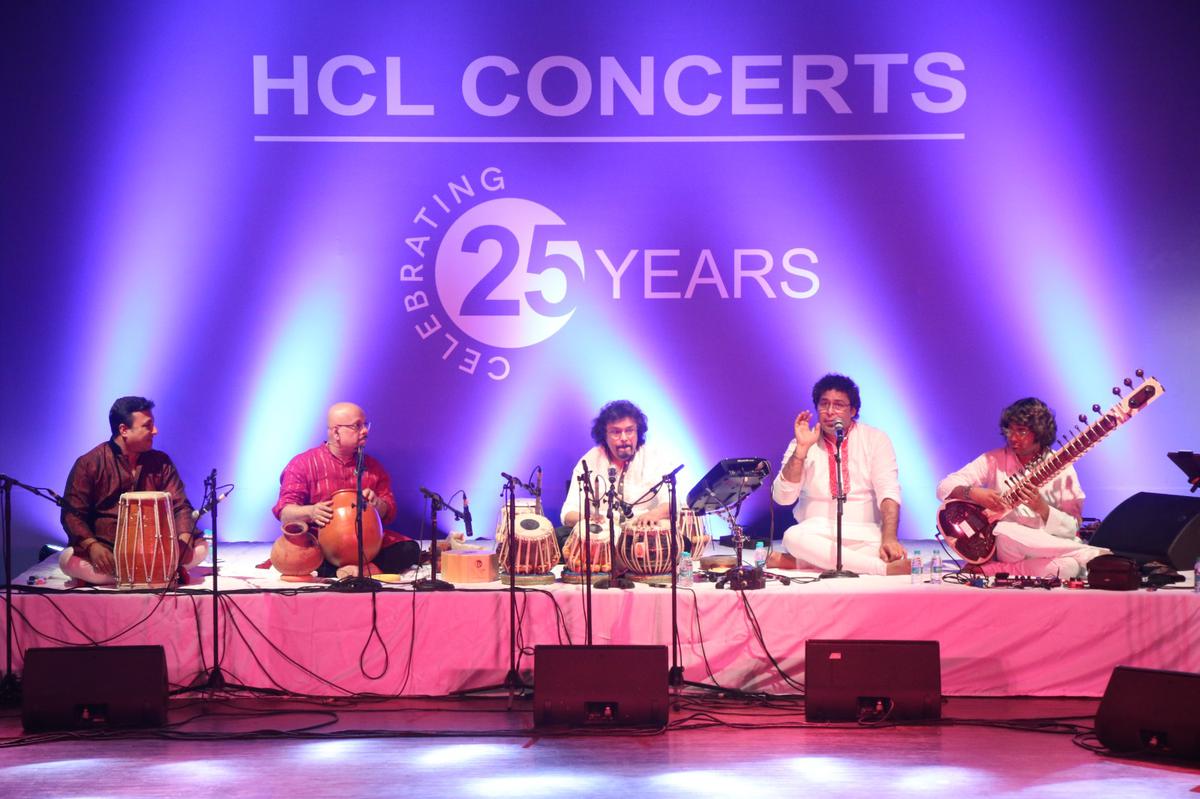 Bickram Ghosh with his ensemble at HCL Concerts’ Silver jubilee celebrations that took place in New Delhi.