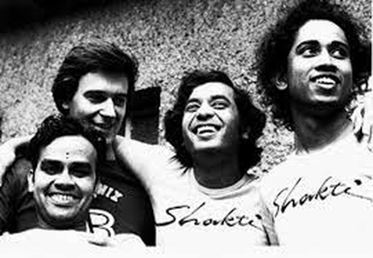 The old Shakti band - Vikku Vinayakram, John Maclaughlin, Zakir Hussain and L. Shankar. 