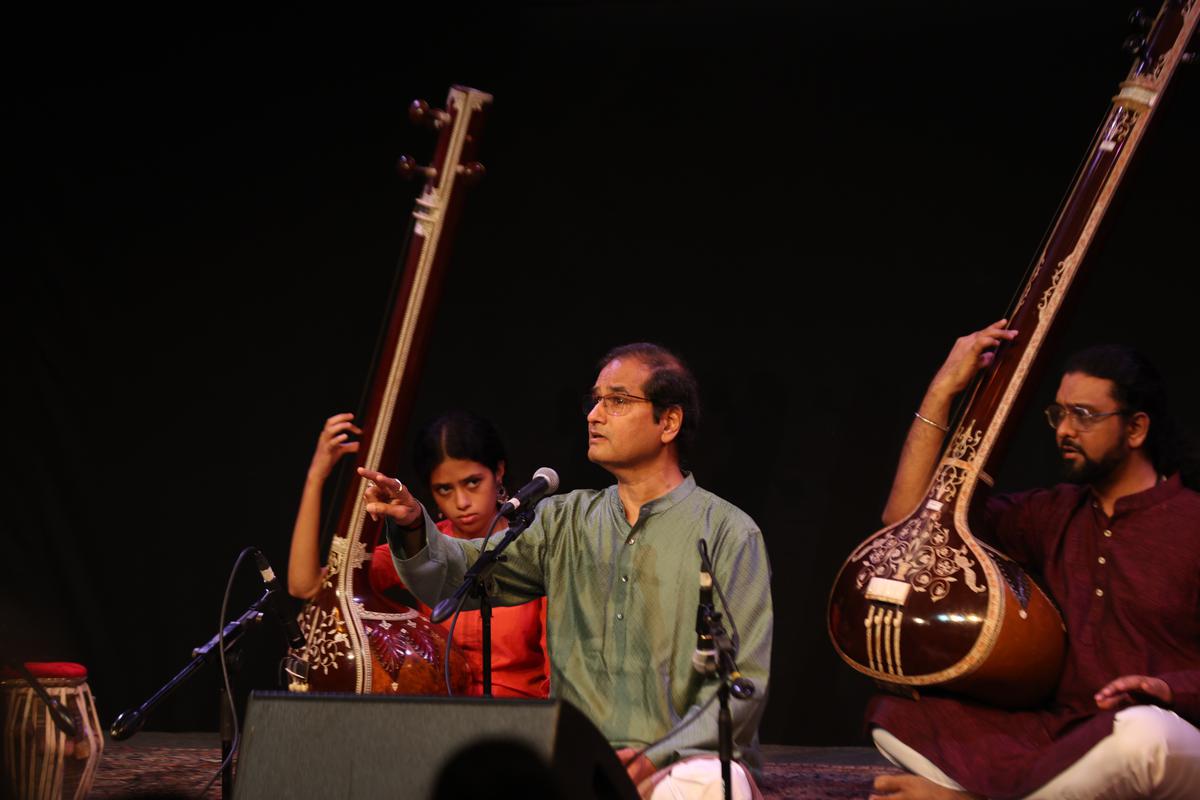 Uday Bhawalkar performing at NCPA’s seminar ‘Aspect of Bhakti in Indian Music Traditions’ held at NCPA’s Experimental Theatre in 2023.