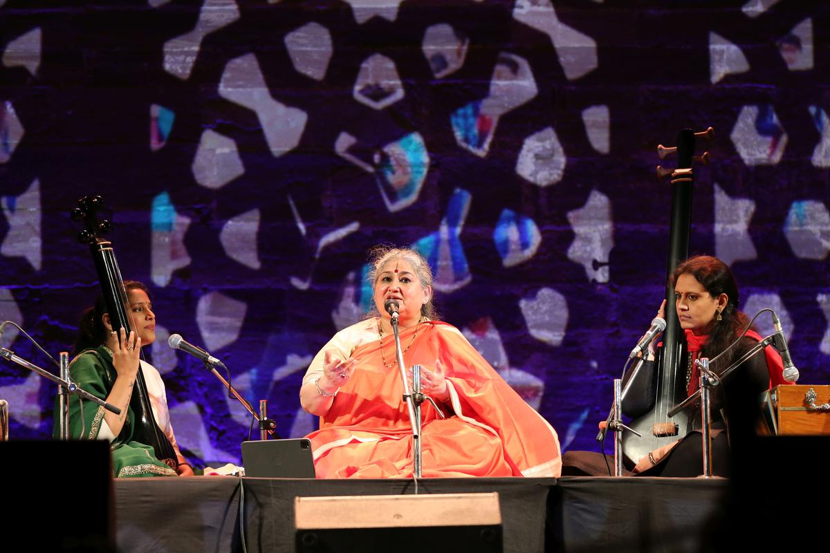 Shubha Mudgal performing at the Sacred Spirit Festival 2024.