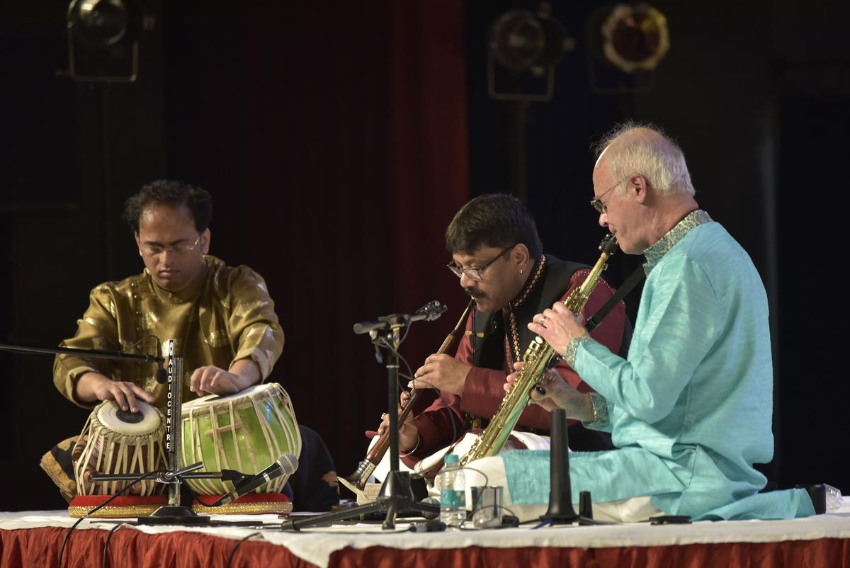 Although there were requests to play a jazz piece for Phil, trio stuck in the list of traditional performances and played the role of raga Bairagi Bhairav.