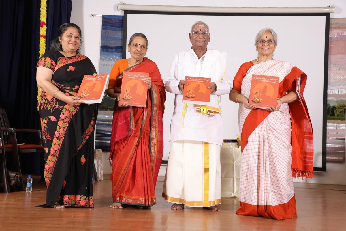 At the launch of Kanakam Devaguptapu’s book Kshetrayya Padams. With the author are S. Sowmya, Malladi Suribabu and Ritha Rajan. 