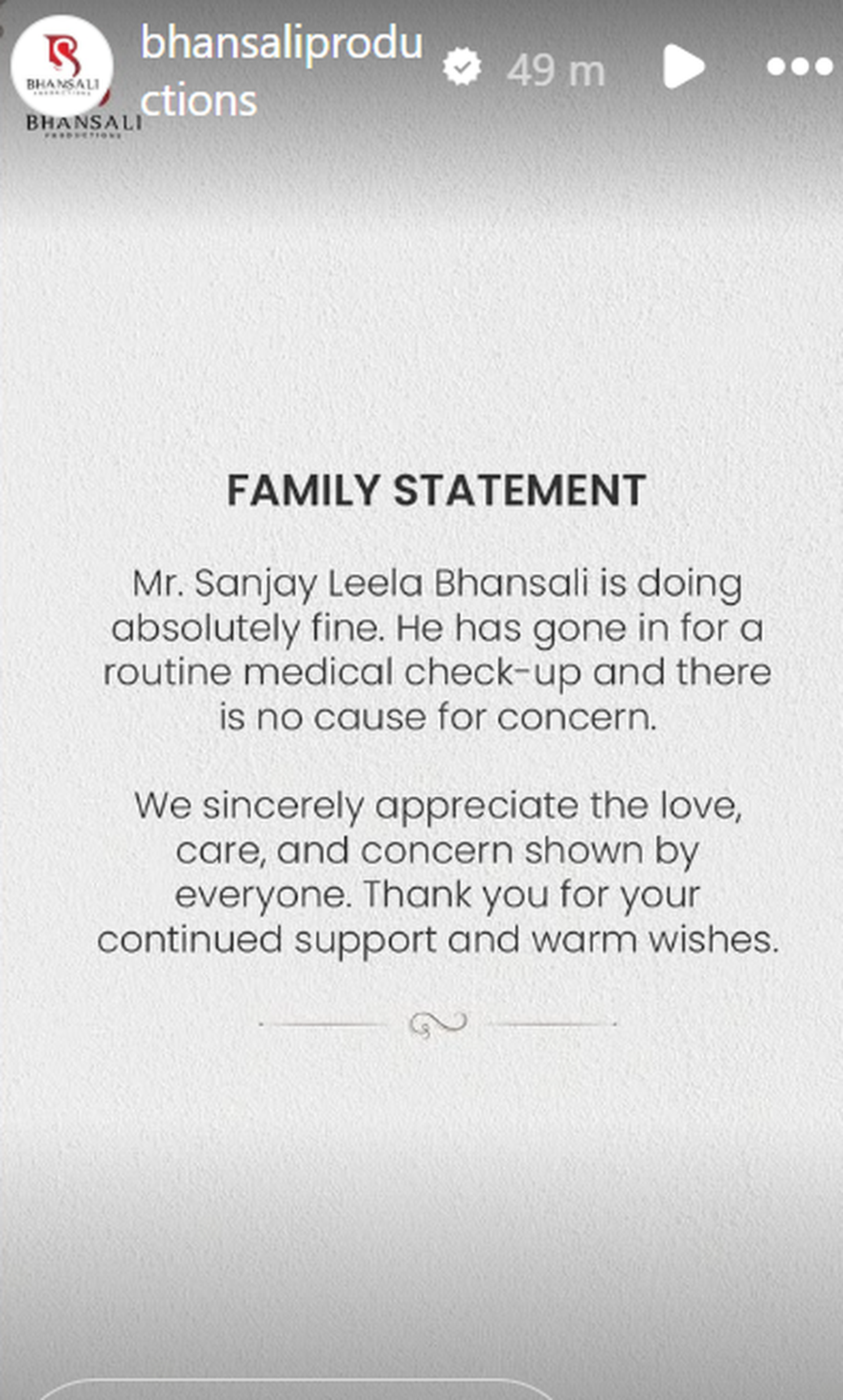 La dichiarazione condivisa dalla sua famiglia sui social