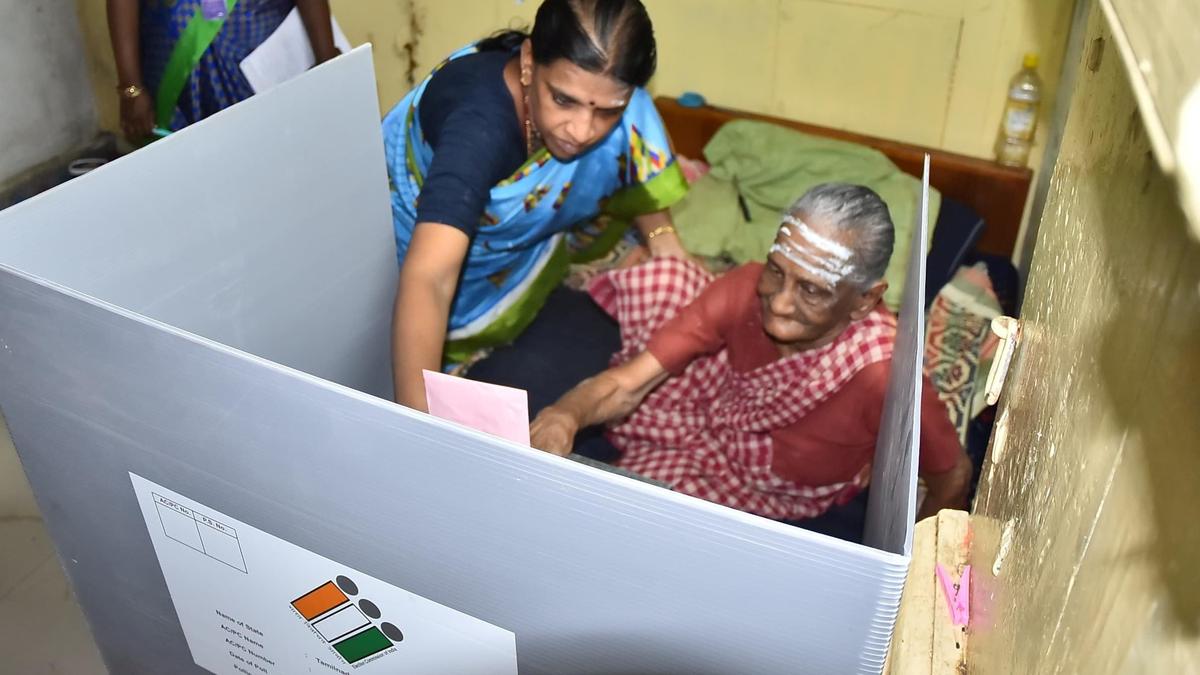 Senior citizens, differently abled cast their votes at home in Tirunelveli, Tenkasi districts