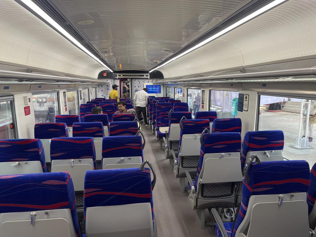 The fully air-conditioned train has sliding doors, CCTV cameras, and comfortable reclining seats. 