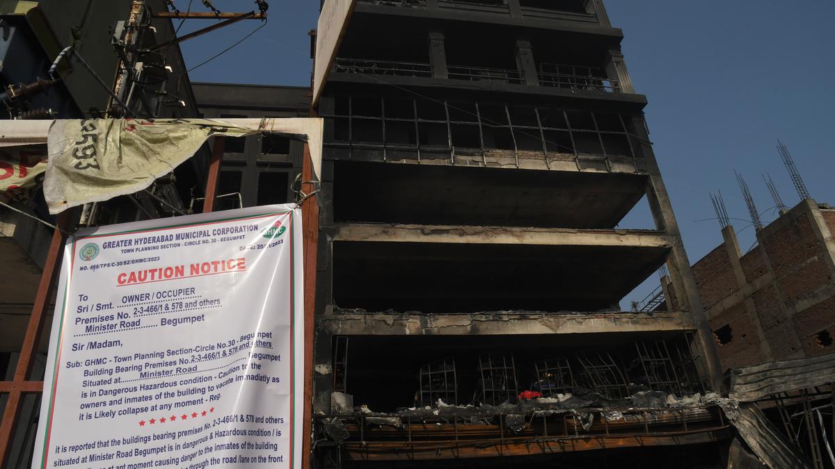 Burnt building to be demolished by GHMC