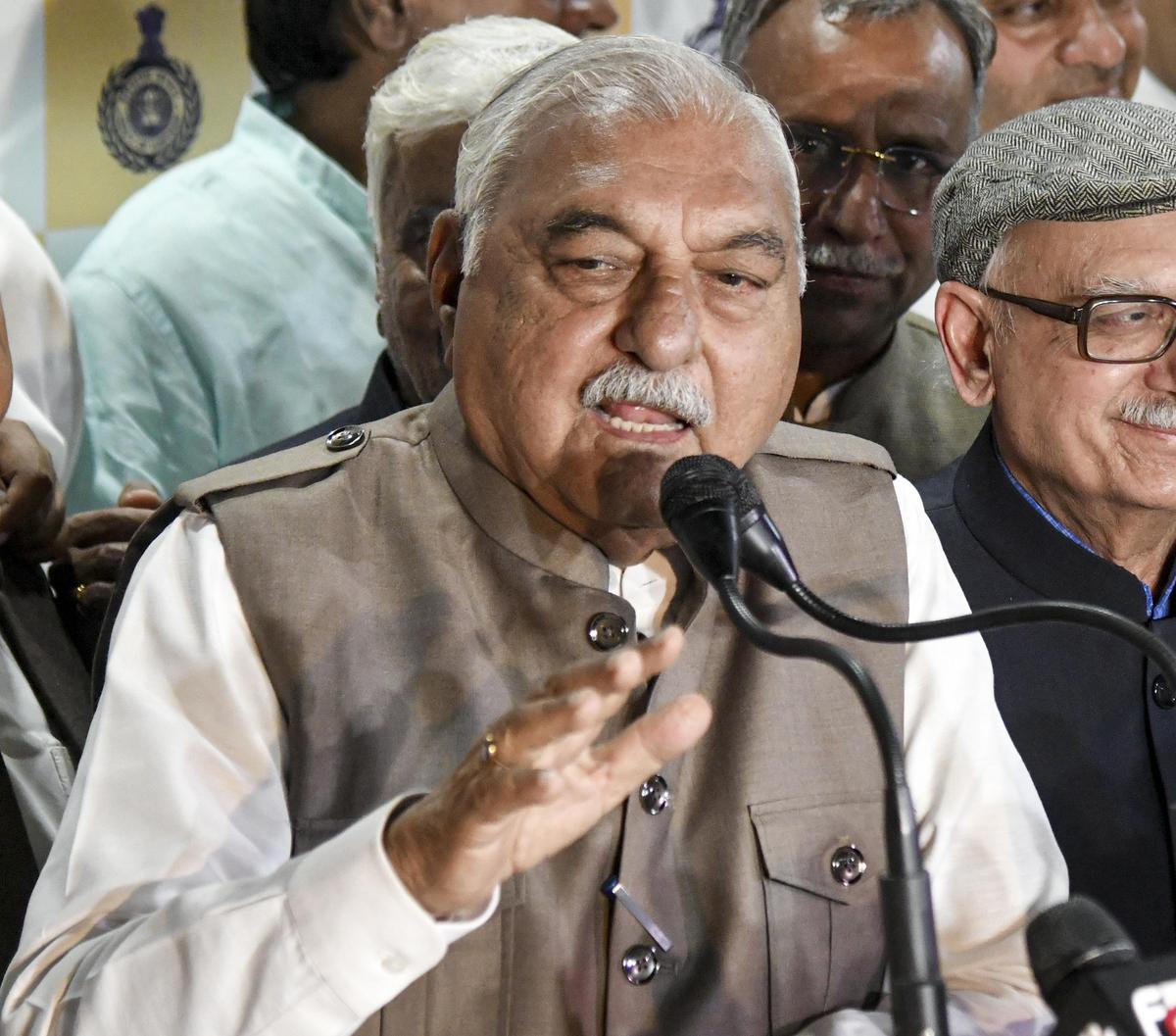 वरिष्ठ कांग्रेस नेता भूपेन्द्र सिंह हुडडा. फ़ाइल