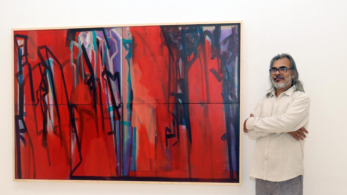 Abstract paintings by Chennai artist Bhagwan Chavan comments on freedom and responsibility Abstract paintings by Chennai artist Bhagwan Chavan comments on freedom and responsibility