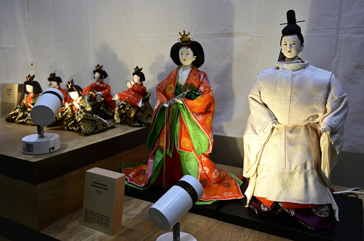 Japanese dolls on display as part of an exhibition presented by the Consulate of Japan at the Egmore Government Museum in Chennai in September 2024