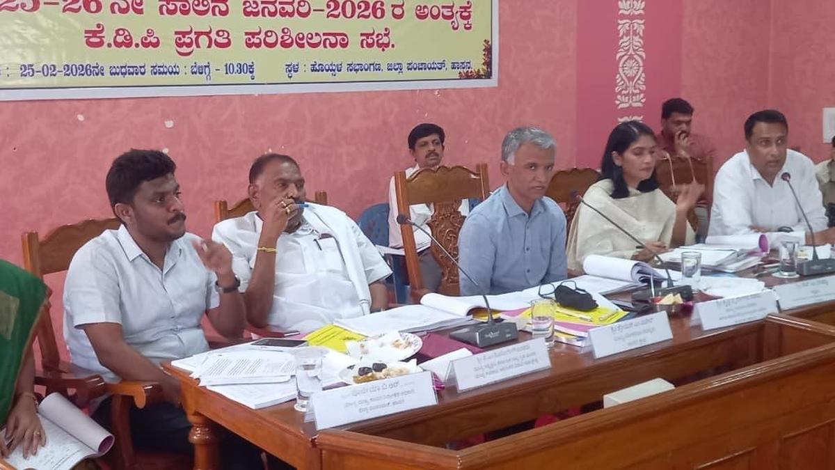 Revenue Minister Krishna Byregowda reviews government works in Hassan
