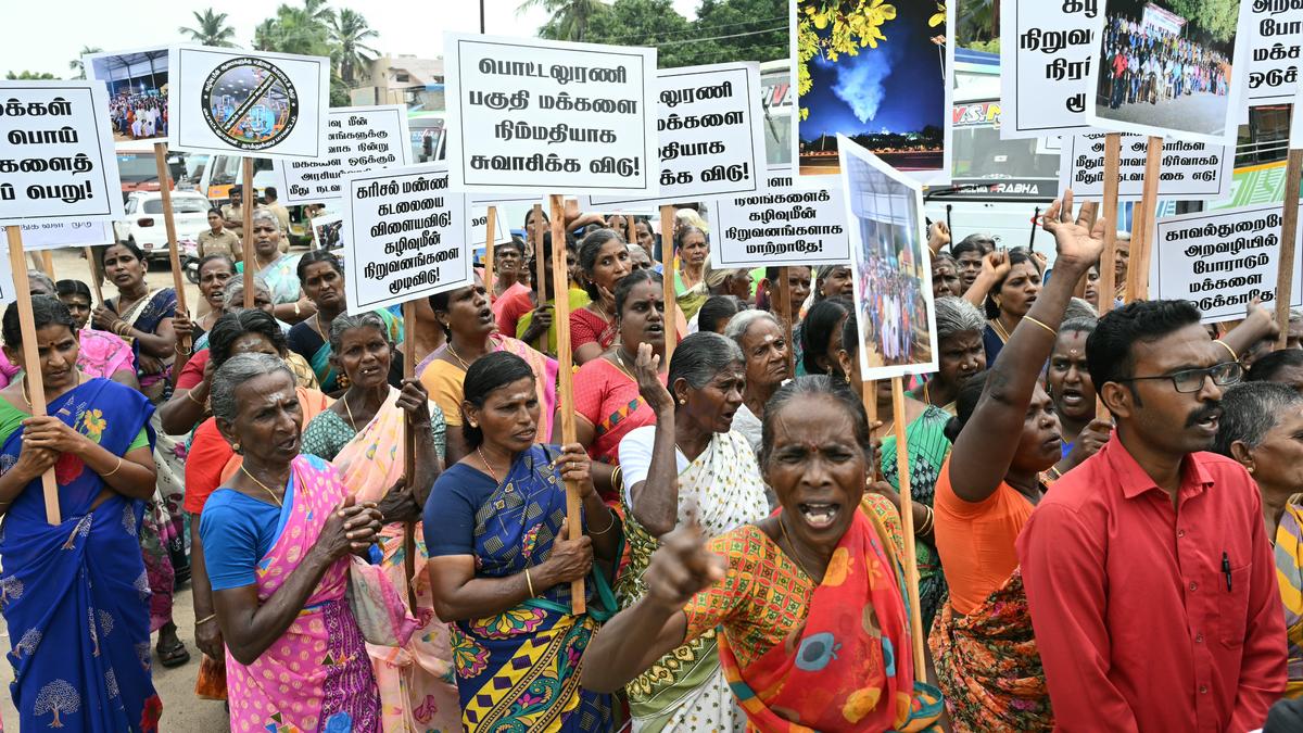 Villagers stage another protest against fish processing units in Thoothukudi city