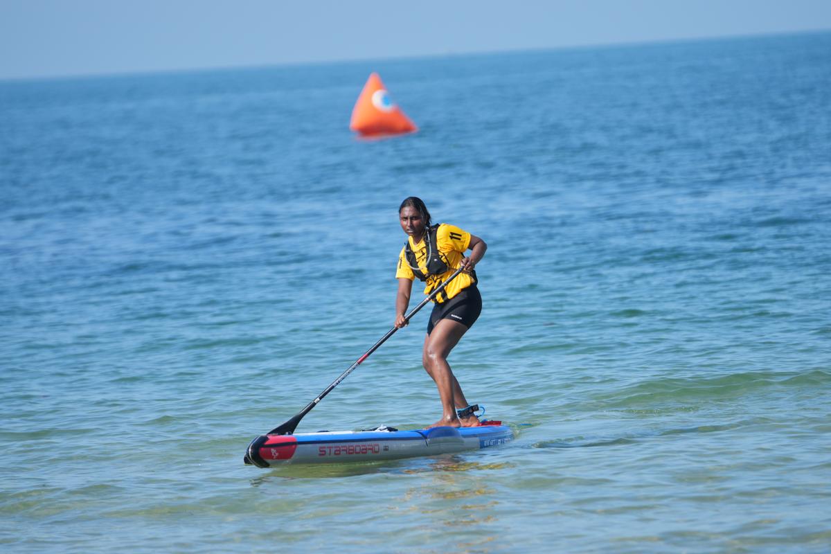 Participant at the Palkbay SUP Challenge 2024