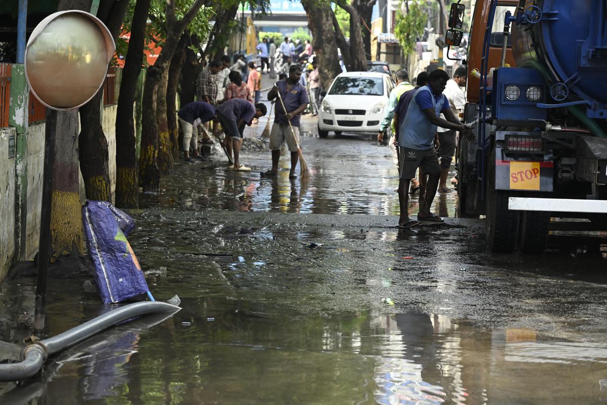 A flooded Patny Nagar Colony in Secunderabad on Saturday. A flooded Patny Nagar Colony in Secunderabad on Saturday.