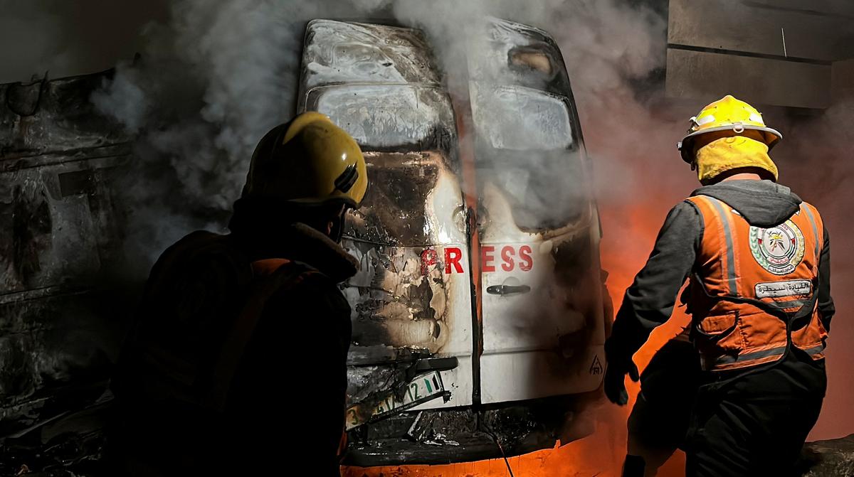 Israeli strike kills five Palestinian journalists in Gaza - The Hindu