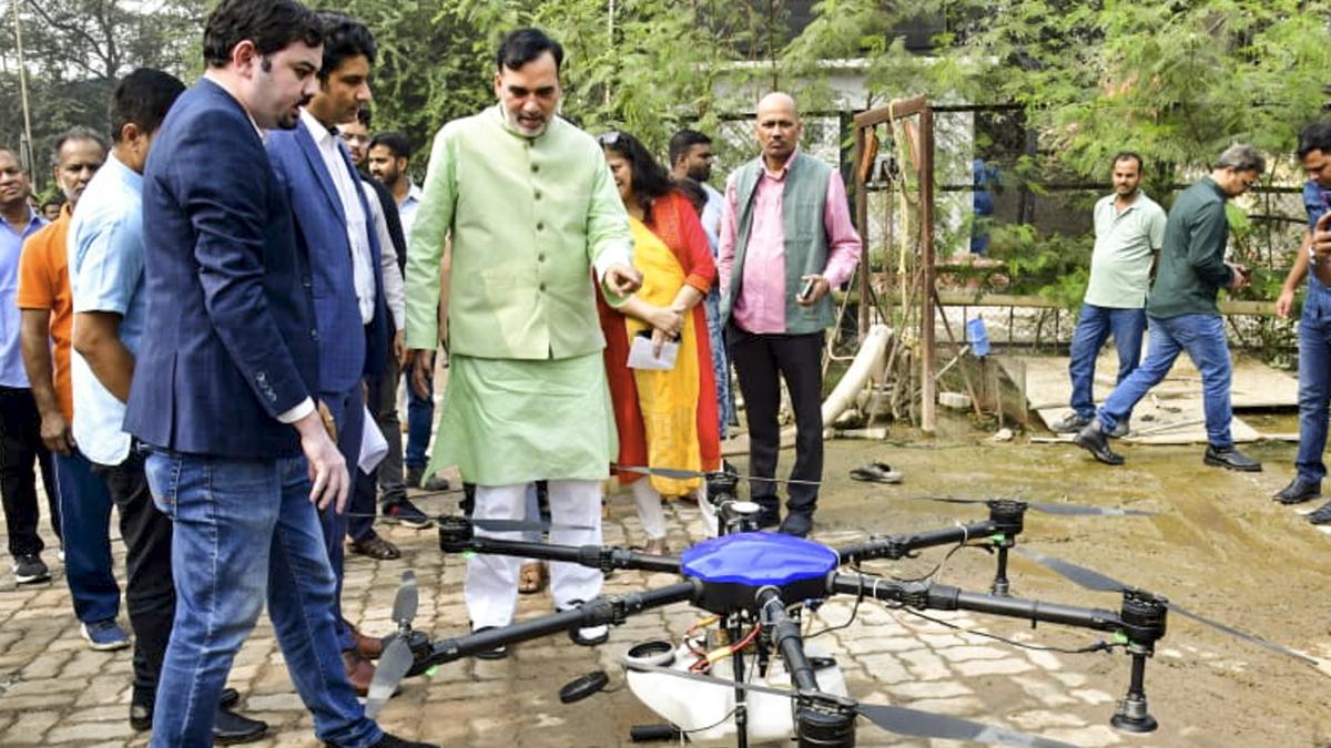 Delhi govt tests drone-based mist spraying to combat pollution