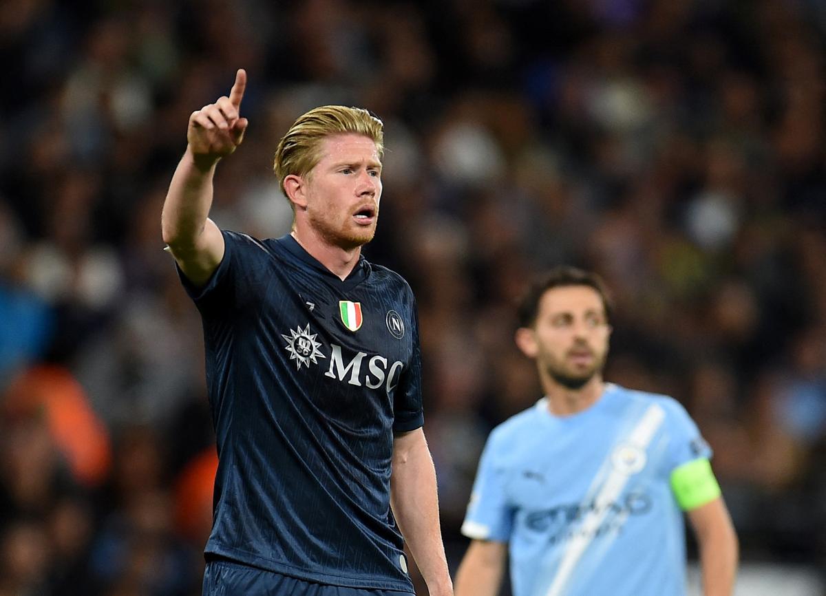 Napoli’s Kevin De Bruyne during the match against Manchester City